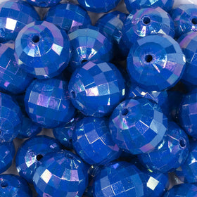 20mm Royal Blue Disco Faceted AB Bubblegum Beads