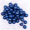 top view of a pile of 20mm Royal Blue Disco Faceted Pearl Bubblegum Beads