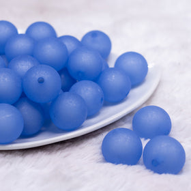 20mm Royal Blue Frosted Bubblegum Beads