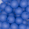 close up view of a pile of 20mm Royal Blue Frosted Bubblegum Beads
