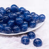 front view of a pile of 20mm Royal Blue Glitter Sparkle Chunky Acrylic Bubblegum Beads