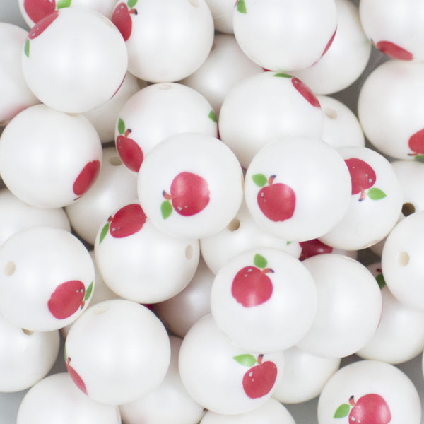 Close up view of a pile of 20mm Apple Print Chunky Acrylic Bubblegum Beads [10 Count]