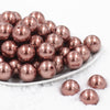 Front view of a pile of 20mm Rusty Brown Faux Pearl Bubblegum Beads
