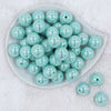 Top view of a pile of 20MM Seafoam Green AB Solid Chunky Bubblegum Beads