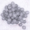 top view of a pile of 20mm Silver Glitter Sparkle Chunky Acrylic Bubblegum Beads