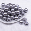 Front view of a pile of 20mm Silver with Glitter Faux Pearl Bubblegum Beads