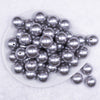 Top view of a pile of 20mm Silver with Glitter Faux Pearl Bubblegum Beads