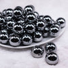 front view of a pile of 20mm Gunmetal Reflective Acrylic Jewelry Bubblegum Beads