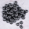 top view of a pile of 20mm Gunmetal Reflective Acrylic Jewelry Bubblegum Beads