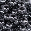 close up view of a pile of 20mm Gunmetal Reflective Acrylic Jewelry Bubblegum Beads