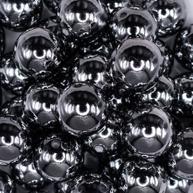 20mm Gunmetal Reflective Acrylic Jewelry Bubblegum Beads
