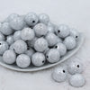 Front view of a pile of 20mm Silver Stardust Chunky Bubblegum Beads