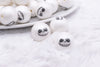 macro view of a pile of 20MM White Skull Face Halloween Bubblegum Beads