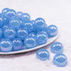 front view of a pile of 20mm Sky Blue Jelly AB Acrylic Chunky Bubblegum Beads