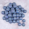 top view of a pile of 20mm Slate Blue Solid AB Bubblegum Beads