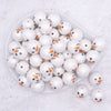 top view of a pile of 20mm Snowman Face print Bubblegum Beads