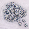 top view of a pile of 20mm Soccer Rhinestone AB Acrylic Bubblegum Beads
