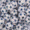 close up view of a pile of 20mm Soccer Rhinestone AB Acrylic Bubblegum Beads