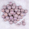 top view of a pile of 20mm Taupe Pink Solid AB Bubblegum Beads