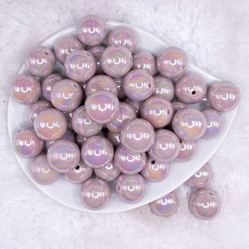 20mm Taupe Pink Solid AB Bubblegum Beads