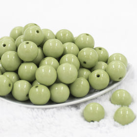 20mm Pistachio Green Solid Chunky Acrylic Bubblegum Beads