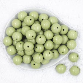 20mm Pistachio Green Solid Chunky Acrylic Bubblegum Beads