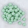 Top view of a pile of 20MM Spearmint Green AB Solid Chunky Bubblegum Beads