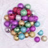 top view of a pile of 20mm Stardust Acrylic Bubblegum Bead Mix - 50 Count
