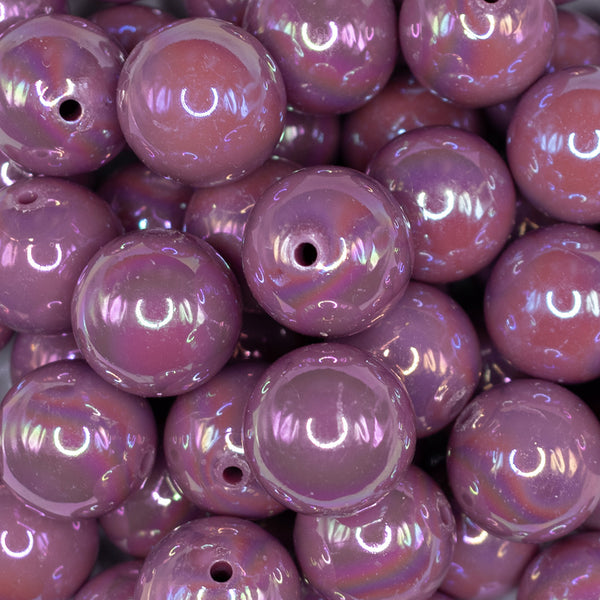 20mm Thistle Purple Solid AB Bubblegum Beads