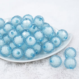 20mm Blue Translucent Faceted Bead in a bead Bubblegum Bead