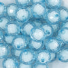 Close up view of a pile of 20mm Blue Translucent Faceted Bead in a bead Bubblegum Bead