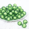 Front view of a pile of 20mm Green Translucent Faceted Bead in a bead Bubblegum Bead