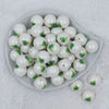 Top view of a pile of 20mm Trees Print Chunky Acrylic Bubblegum Beads [10 Count]