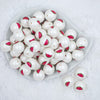 Top view of a pile of 20mm Watermelon Print Chunky Acrylic Bubblegum Beads [10 Count]