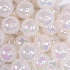 20mm White Jelly AB Acrylic Chunky Bubblegum Beads