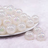 front view of a pile of 20mm White Jelly AB Acrylic Chunky Bubblegum Beads