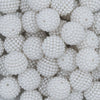 Close up view of a pile of 20mm White Ball Bead Chunky Acrylic Bubblegum Beads