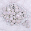 Top view of a pile of 20mm White Flower Rhinestone Bubblegum Beads