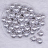 top view of a pile of 20mm White with Glitter Faux Pearl Bubblegum Beads