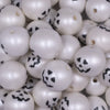 close up view of a pile of 20MM White Jack O Lantern Pumpkin Face Halloween Bubblegum Beads