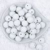 Top view of a pile of 20mm White on White Rhinestone Bubblegum Beads