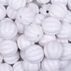 Close up view of a pile of 20mm White Opaque Pumpkin Shaped Bubblegum Bead