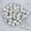 Top view of a pile of 20mm Wine Print Chunky Acrylic Bubblegum Beads [10 Count]