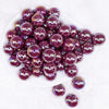 top view of a pile of 20mm Wine Red Solid AB Bubblegum Beads