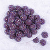 top view of a pile of 20mm Wine Red Rhinestone AB Acrylic Bubblegum Beads