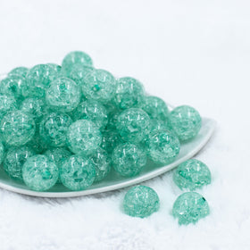 20mm Wintergreen Crackle Bubblegum Beads