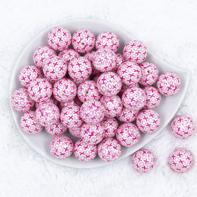 20mm X's & O's Acrylic Bubblegum Beads