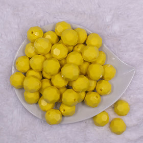 20mm Yellow Faceted Opaque Bubblegum Beads