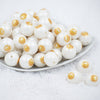 Front view of a pile of 20mm Sunshine Print Chunky Acrylic Bubblegum Beads [10 Count]