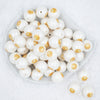 Top view of a pile of 20mm Sunshine Print Chunky Acrylic Bubblegum Beads [10 Count]